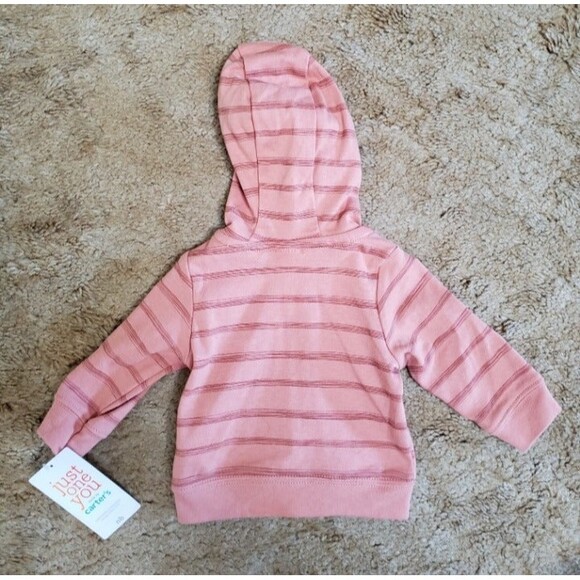 Just One You by Carter's Orange Striped Hoodie Size: NB. NWT - Picture 2 of 5